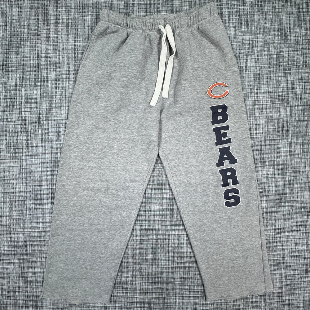 NFL Chicago Bears Mens Approx Medium Sweatpants Gray Drawstring Waist Pockets